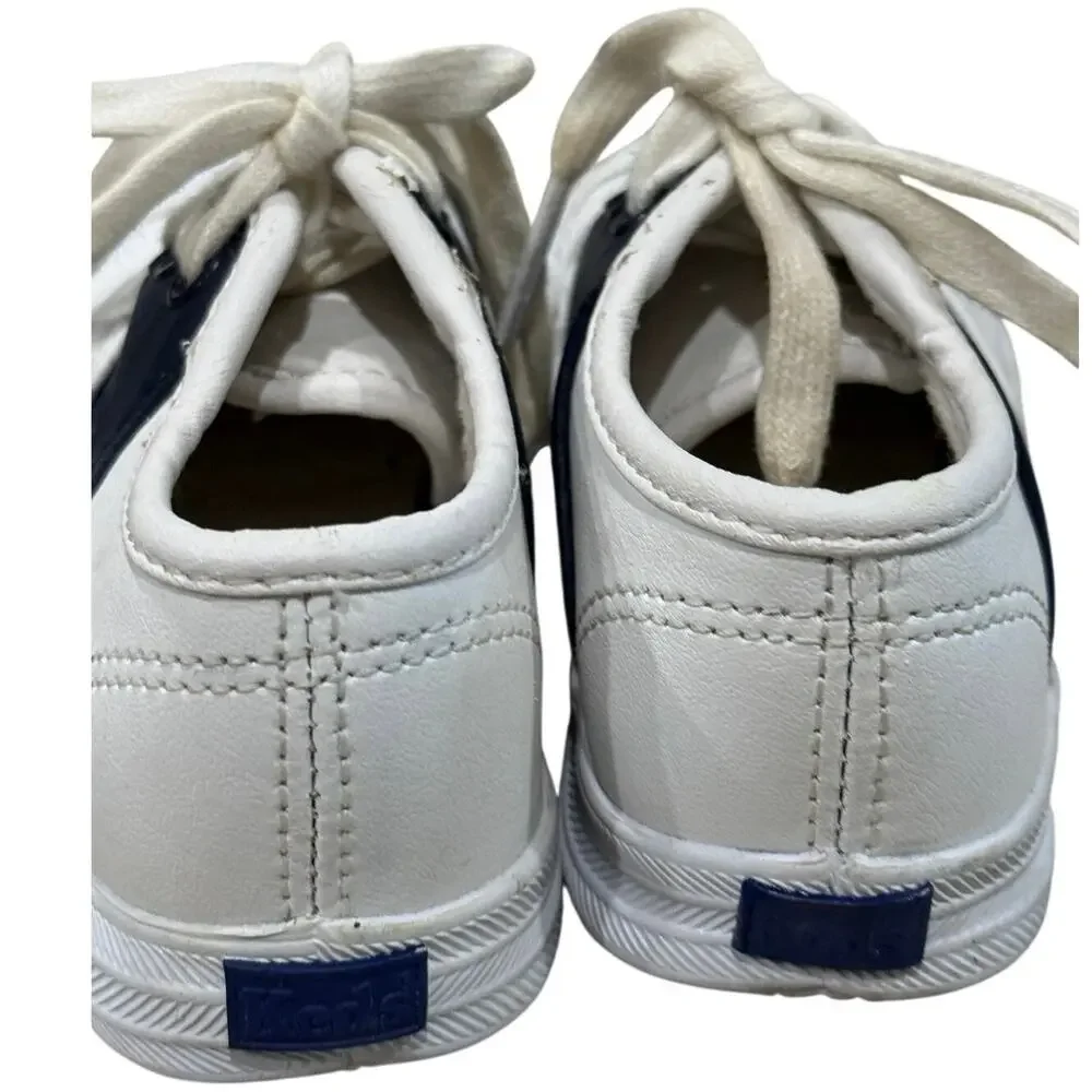 Keds Kids 6c Champ Lace School Days Saddle Shoes White Navy Blue Retro Sneakers